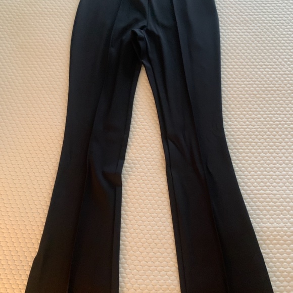 Peach nylon spandex black flare pants. NWOT - Picture 3 of 5